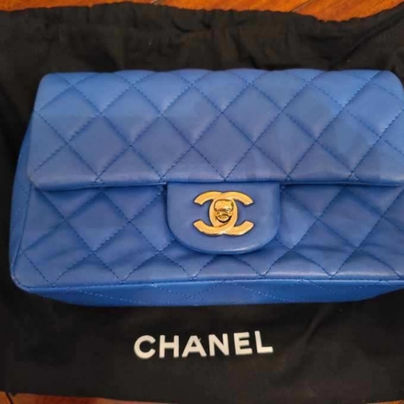 Chanel rectangular lambskin mini flap - Picture 8 of 8